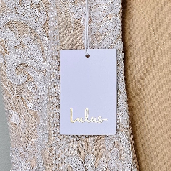 Lulus Promised Love White Beaded Lace Off-Shoulder Mermaid Wedding Dress, Size 4 - Picture 16 of 16